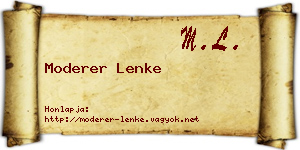 Moderer Lenke névjegykártya